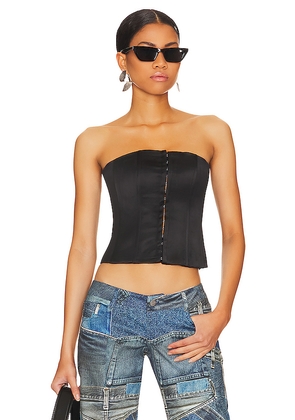 GUIZIO Satin Corset Top in Black. Size M. Also in L, S, XL, XS, XXL, XXS.