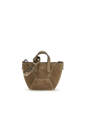 Brunello Cucinelli Brown Calf Leather Bos Taurus Shoulder Bag