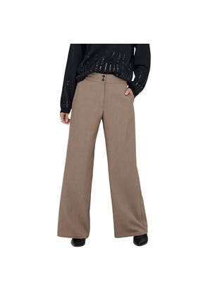 Jacqueline De Yong Brown Polyester Flared Pants - XS/32