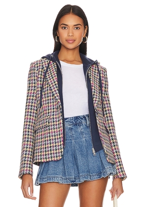 Central Park West Lucia Multi Houndstooth Jacket in Multi. Size S. Also in XS, L.