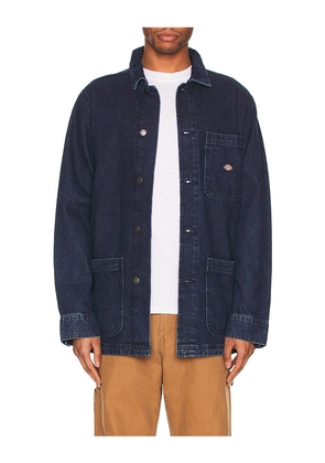 Dickies Denim Chore Coat in Denim-Medium. Size L. Also in M, S, XL, XXL.