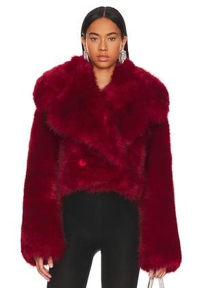 Adrienne Landau Faux Fur Jacket in Red. Size M. Also in L, S.