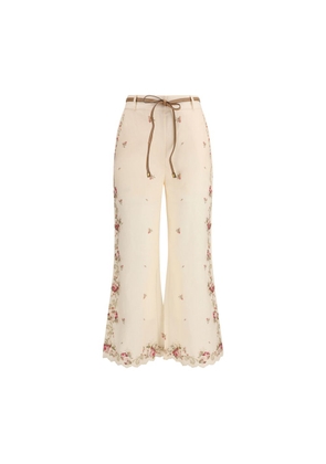 Zimmermann Beige Cotton Flared Pants - 0/XS