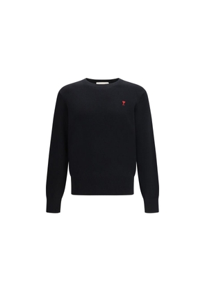 Ami Paris Black Merino Wool Sweatshirt - L