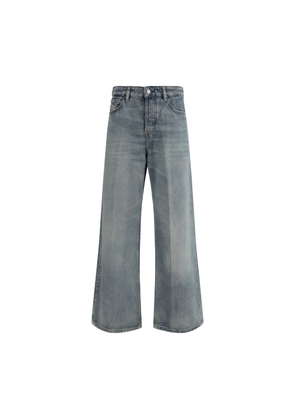 Diesel Blue Cotton Relaxed Fit Jeans - W24