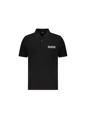 Balmain Black Cotton Polo Shirt - L