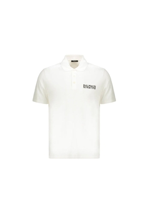 Balmain White Cotton Polo Shirt - L