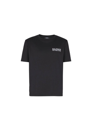 Balmain Black Cotton T-Shirt - L