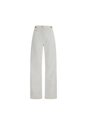 Versace White Cotton Straight-Leg Jeans - 26