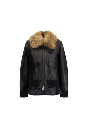 Sacai Black Leather Jacket - 3