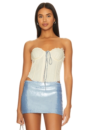 GUIZIO Pintuck Corset in Cream. Size S. Also in M.