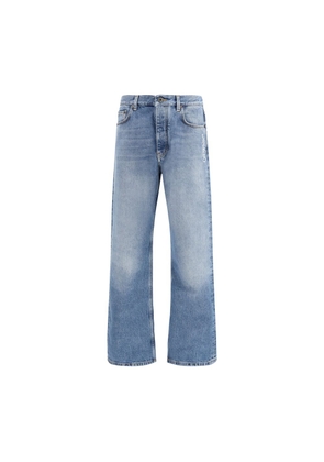 Off-White Blue Cotton Relaxed Fit Jeans - W30
