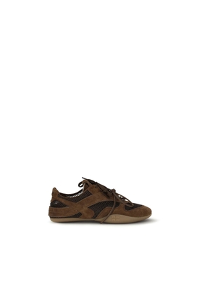 Miu Miu Brown Calf Leather Bos Taurus Athletic Sneakers - EU37/US7