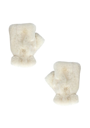 Apparis Ariel Faux Fur Gloves in Ivory.