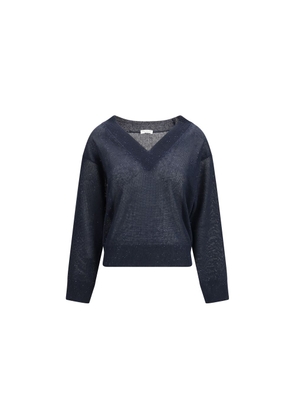 Brunello Cucinelli Blue Linen Sweatshirt - L