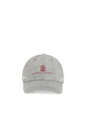 Brunello Cucinelli Gray Linen Cap (Baseball Hat) - M
