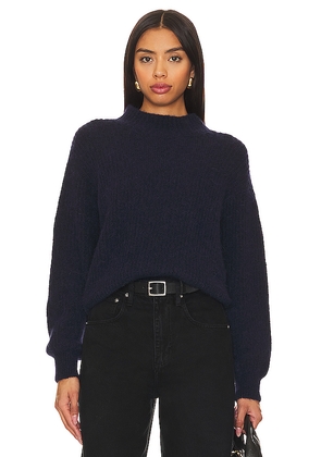 American Vintage East Mock Neck Sweater in Navy. Size M. Also in S, L.