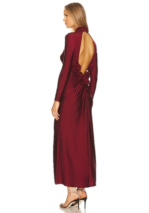 Camila Coelho Telma Maxi Dress in Burgundy. Size M. Also in XXS, XS, S, XL.