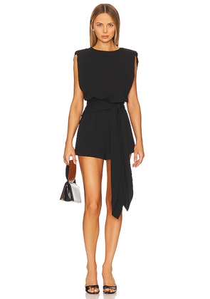 Amanda Uprichard Tropics Romper in Black. Size M. Also in S, XS, XL.