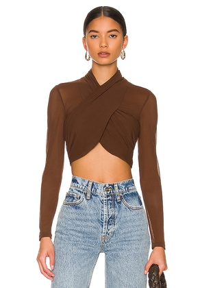 Bardot Aliyah Top in Chocolate. Size XL. Also in L, M, S.