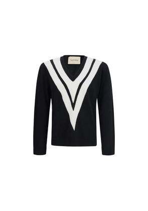 Valentino Black Fleece Wool Sweatshirt - L