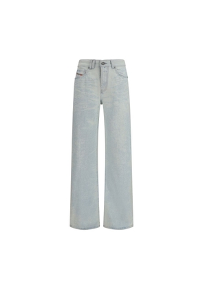 Diesel Blue Cotton Straight-Leg Jeans - W24