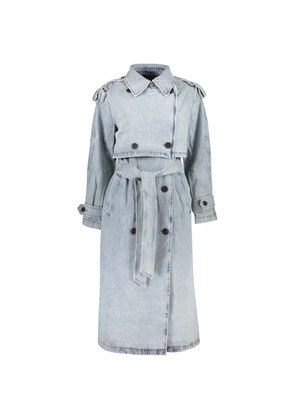 Desigual Azzurro Cotton Women's Trench Coat - XS