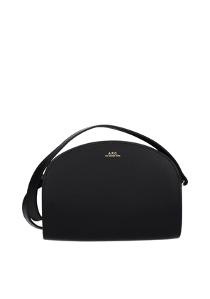 A.P.C. Black Leather Crossbody Bag