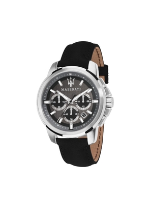 Maserati Black Leather Dress Watch