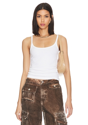 Enza Costa Silk U Tank in White. Size S. Also in L, M.