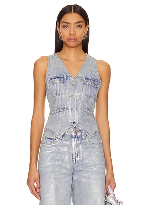 BLANKNYC Denim Vest in Metallic Silver, grey. Size XS. Also in S.