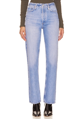 AGOLDE 90's Pinch Waist Straight Jeans in Denim-Light. Size 29. Also in 30, 31, 32, 33, 34.