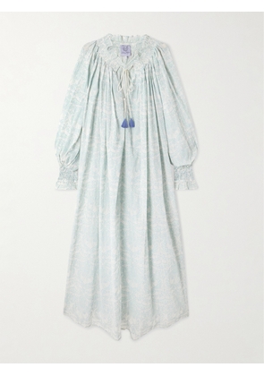 Thierry Colson - Vladia Tasseled Printed Cotton-voile Midi Dress - Green - One size