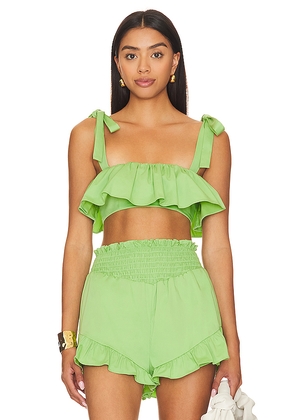 Camila Coelho Brittany Crop Top in Green. Size XS. Also in S, XXS.