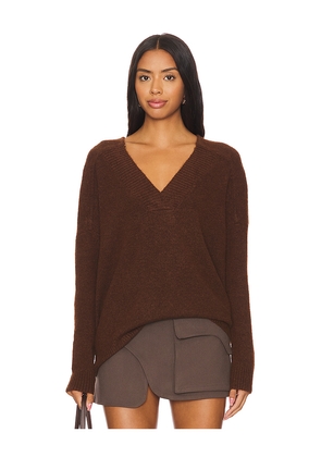 Central Park West Yorke Oversized Vneck in Chocolate. Size M. Also in S, XS, XL.
