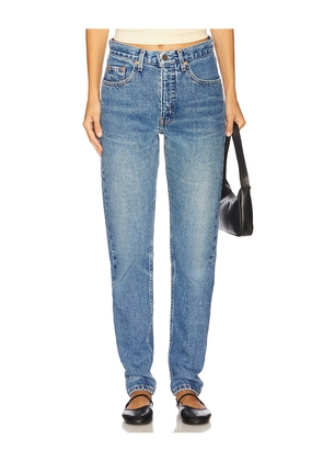 aligrace Vintage High Rise Slim Straight Jean in Blue. Size 29. Also in 24, 32, 33, 34.