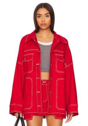 BY.DYLN x REVOLVE Cooper Jacket in Red. Size M. Also in XS, S, L.