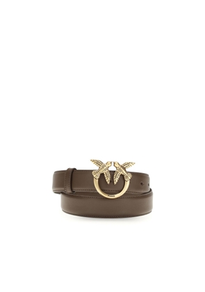 PINKO Brown Calf Leather Bos Taurus Regular Belt - L