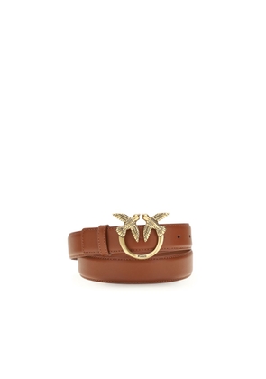 PINKO Brown Calf Leather Bos Taurus Regular Belt - L