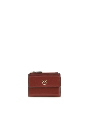 PINKO Bordeaux Calf Leather Bos Taurus Wallet