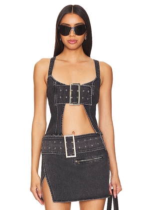 BY.DYLN Zeddy Top in Black. Size S. Also in L, M.