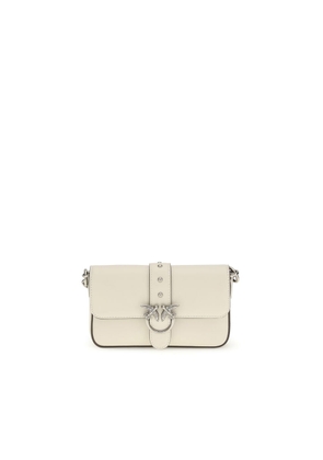 PINKO White Calf Leather Bos Taurus Shoulder Bag