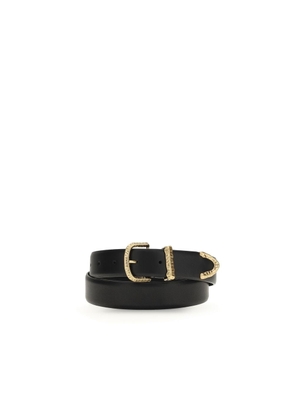 PINKO Black Calf Leather Bos Taurus Regular Belt - L