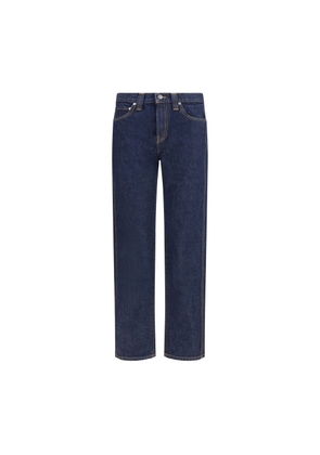 Khaite Blue Cotton Straight-Leg Jeans - W25