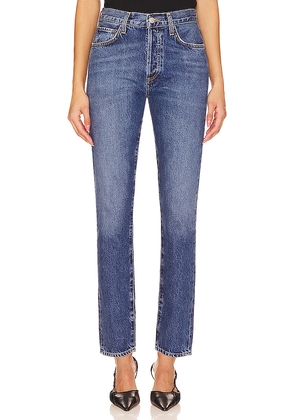 AGOLDE Austin Mid Rise Tapered Slim Jeans in Denim-Medium. Size 28. Also in 32, 33, 34.