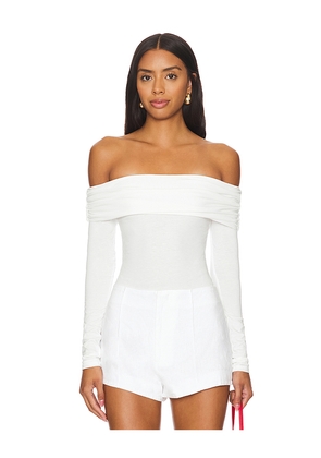 CLYQUE Cambria Bodysuit in Ivory. Size M. Also in L, XL.