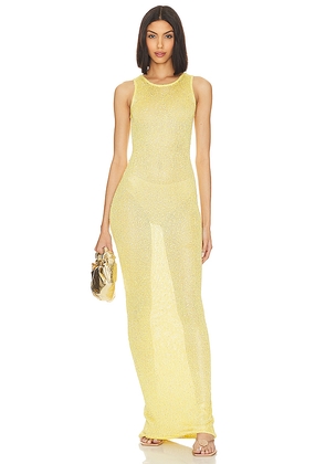 ASTA RESORT Natalia Dress - Chartreuse Sequin in Yellow. Size M. Also in XS, S, L, XL.