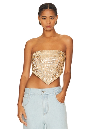 Camila Coelho Mirabel Top in Metallic Gold. Size M. Also in L, XL.