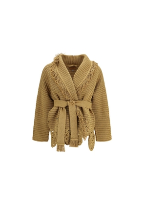 Alanui Gold Polyester Cardigan - M/L