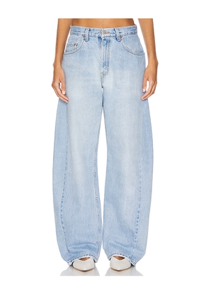 aligrace Vintage Barrel Wide Leg Jeans in Denim-Light. Size 24. Also in 23, 25, 26, 27, 28, 29, 30, 31, 33.